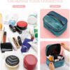 The Blue Sea Makeup Bag, Cosmetic Organizer Case Large Portable Capacity Make Up Bags Women Travel Toiletry Bags with Handle And Divider