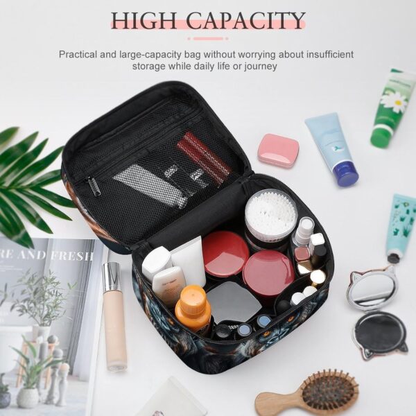 A Gorilla Makeup Bag, Cosmetic Organizer Case Large Portable Capacity Make Up Bags Women Travel Toiletry Bags with Handle And Divider