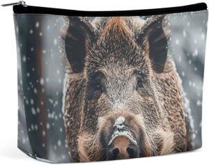 Toiletry Bag for Women Wild Boar Cosmetic Bag Portable Capacity Travel Makeup Bags with Zipper Lightweight Cute Beauty Makeup Organizer for Traveling, Accessories, Essentials