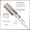 Conair Double Ceramic Straightening Brush, Heated Straightening Brush for Smooth Shiny Hair, V-Shaped Heat Bristles for Closer Contact