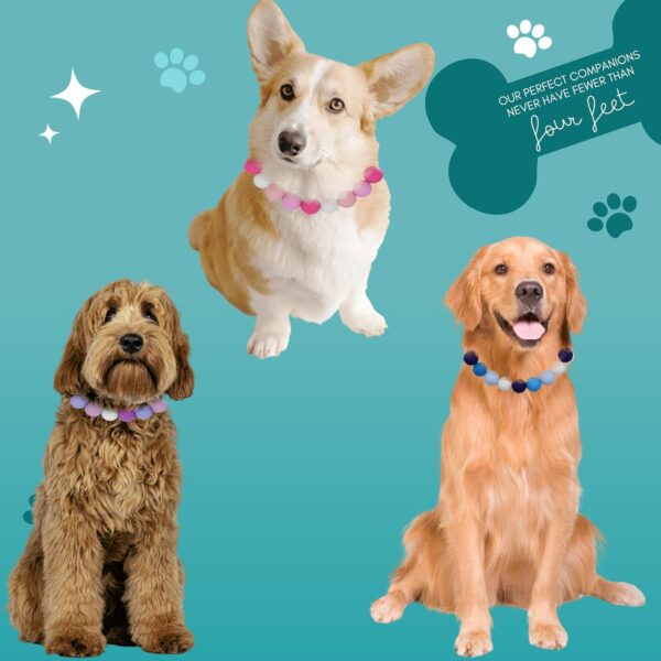 Friendship bracelet dog collar set Adjustable Beaded Name Dog Fashion Collar For Small Medium And Large Dogs Bead Silicone Dog Necklace Handmade Girl Boy Bling Fancy Female Cats Pretty Pearls Perla Cute Rinbow Heavy Duty (Pink Shades)