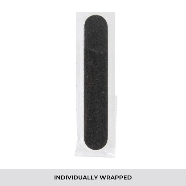 ForPro Professional Collection Mini Foam Board, Black, 100/180 Grit, Double-Sided Manicure Nail File, Individually-Wrapped, 3.5” L x .5” W, 50-Count