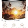 Makeup Bag for Women Cosmetic Bags Palm Trees Ocean Waves Sunset Travel Toiletry Bag Cute Zipper Make Up Bags Large Capacity Make Up Case Organizer Portable Makeup Pouch for Travelling Gift