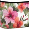 Toiletry Bag for Women Hawaiian Flower Print Cosmetic Bag Portable Capacity Travel Makeup Bags with Zipper Lightweight Cute Beauty Makeup Organizer for Traveling, Accessories, Essentials