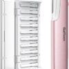 Dermaplaning Tool for Women Pink - Facial Exfoliation & Peach Fuzz Hair Removal with Rechargeable Sonic Edge Technology, 10 Refill Blades