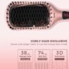 MEGAWISE Pro Ceramic Ionic Hair Straightener Brush for Home Salon | MCH Fast 20s Heating Tech with Auto-Off Safety | Anti-Scald with Universal Dual Voltage | Rotatable Power Cord