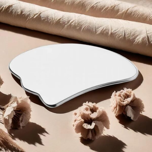 TIBROMTACK Titanium Gua Sha Tool for Face, Neck, Jawline, Body Massage and and relieving facial puffiness to enhance beauty, skincare gift.