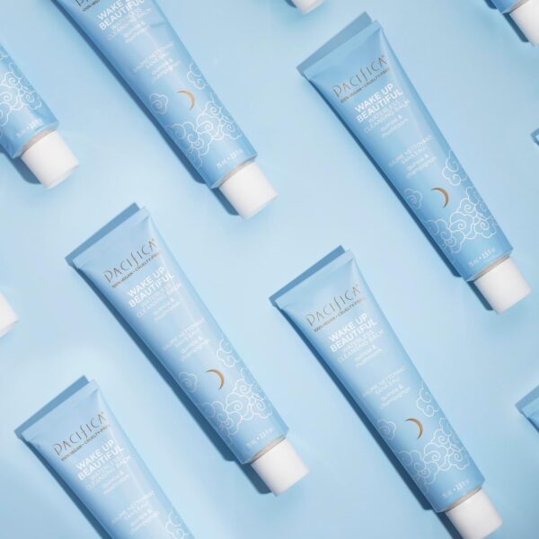 Pacifica Wake Up Beautiful Cleansing Balm & Makeup Remover - 2-in-1 Waterless Face Cleanser for Dry & Sensitive Skin, Hydrating No-Rinse Balm Dissolves Stubborn Makeup, 2.5oz