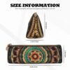 Mandala Makeup Bag Leather Pencil Case for Work Office Zippered Pen Pouch Aesthetic Pencil Storage Bag Portable Coin Pouch Purse for Travel