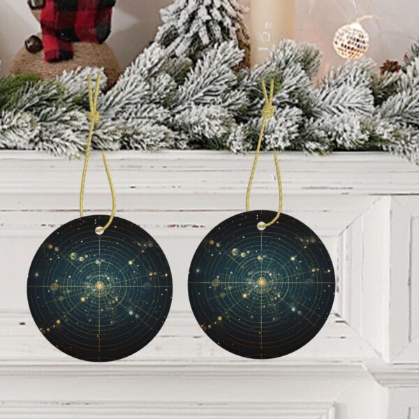 Christmas Ceramic Round Pendant Decoration for Shopping Malls Supermarkets Stores Homes Zodiac Constellation Space Prints
