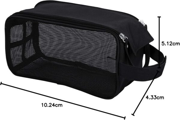 Simplify Hanging Mesh Toiletry Bag | Travel Organizer | Perfect for Dorm | Gym | Back to School | Shampoo | Shower Accessories | Black