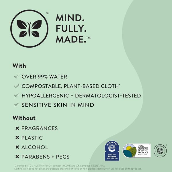 The Honest Company Clean Conscious Multi-Use Wipes | Hypoallergenic + Unscented for Sensitive Skin | Over 99% Water, Compostable, Plant Based, Baby Wipes | Geo Mood, 60 Count