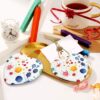 Christmas Ceramic Heart Pendant Decoration for Tree Hanging in Festive Season Stains of Watercolor Paint Splatters Prints