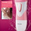 Philips SatinShave Essential Women’s Wet & Dry Electric Shaver for Legs & Body, Cordless, with Hypoallergenic Foil, HP6306/50
