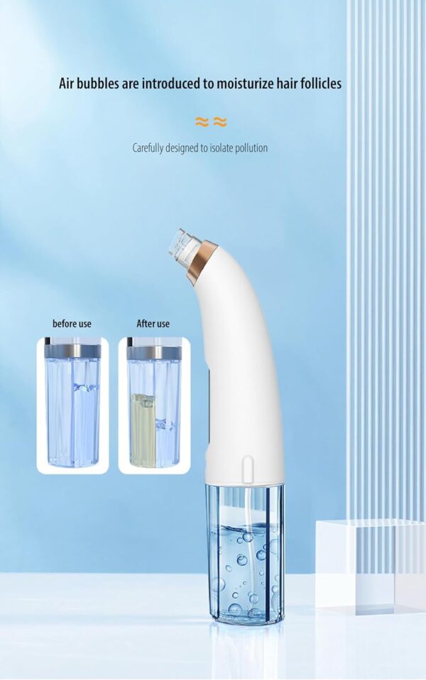 Fabufabu Popular Blackhead Remover Pore Vacuum Cleaner - USB Rechargeable Water Cycle Pore Cleanser 3 Adjustable Suction Modes 6 Suction Prob, White