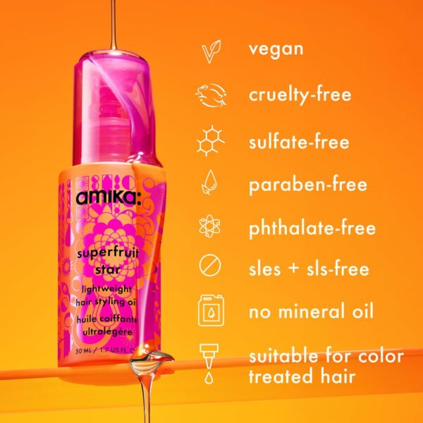 amika superfruit star lightweight hair styling oil