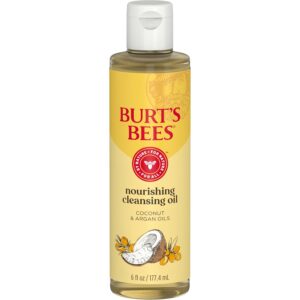 Burt's Bees Nourishing Cleansing Oil With Coconut and Argan Oils, Cleansing Face Oil for Normal to Dry Skin, College Back to School Dorm Essentials, Natural Origin Skin Care, 6 fl. oz. Bottle