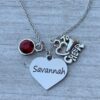 Infinity Collection - Personalized Engraved Cheer Necklace with Birthstone Charm - Custom Cheerleading Jewelry Gift Non-Tarnish Accessories