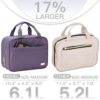 NISHEL Travel Toiletry Bag for women, Portable Hanging Organizer for Travel-Sized Shampoo, Conditioner, Brushes Set, Makeup Accessories, Medium Size, Purple