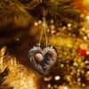 Christmas Ceramic Heart Pendant Decoration for Tree Hanging in Festive Season Wood Heart Prints