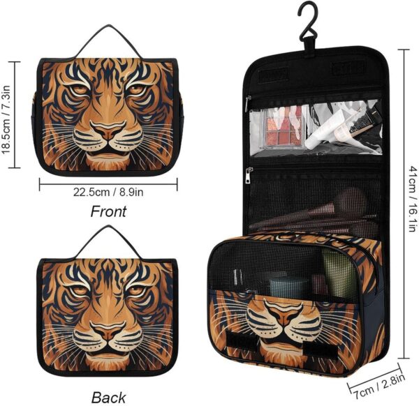 Hanging Toiletry Bag for Women Men Portable Waterproof Makeup Bag Organizer New Year Tiger Logo Design Travel Toiletry Bag