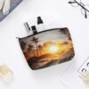 Makeup Bag for Women Cosmetic Bags Palm Trees Ocean Waves Sunset Travel Toiletry Bag Cute Zipper Make Up Bags Large Capacity Make Up Case Organizer Portable Makeup Pouch for Travelling Gift