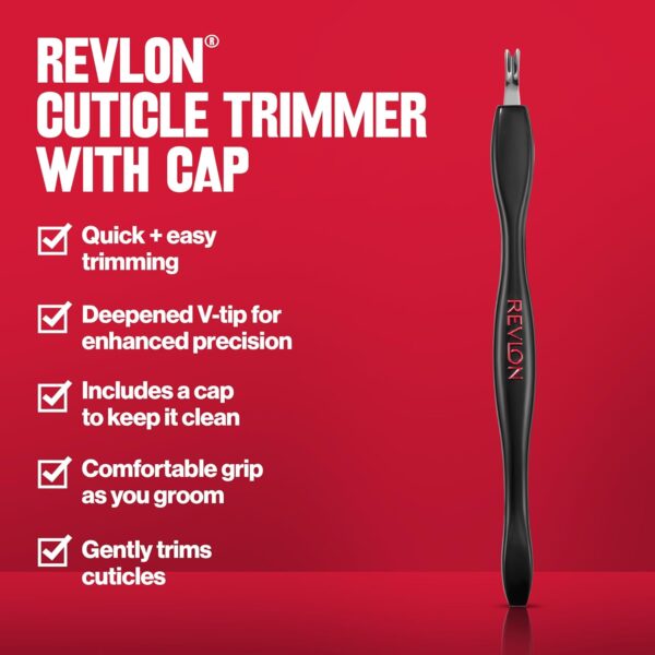 Revlon Cuticle Trimmer With Cap, High Precision V-Tip and Comfortable Grip for Gentle and Easy Trimming, 1 Count
