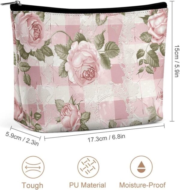Toiletry Bag for Women Peach Retro Pattern Cosmetic Bag Portable Capacity Travel Makeup Bags with Zipper Lightweight Cute Beauty Makeup Organizer for Traveling, Accessories, Essentials