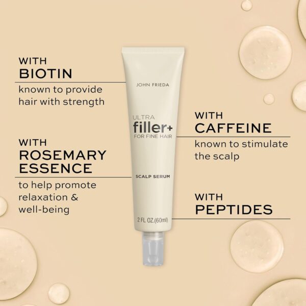 John Frieda ULTRAfiller+ Hair Density Scalp Serum for Fine Hair, Volumizing Hair Serum, Scalp Treatment for Thickening for Women and Men, 2 Oz