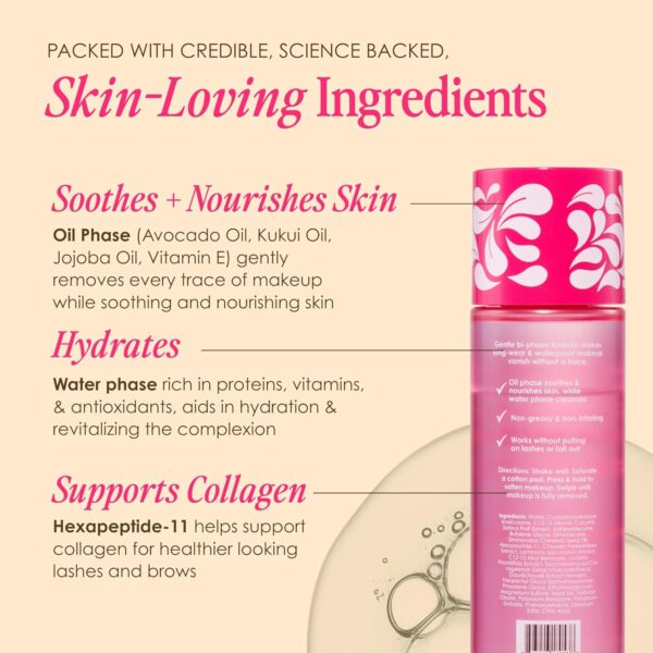 Grande Cosmetics Makeup Remover, Removes Water & Oil Based Makeup, Long-Wear & Waterproof Makeup Vanish