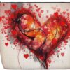 Linen Makeup Bag For Women, Waterproof Travel Cosmetic Organizer Lightweight Zipper Travel Toiletry Bag Organizer Abstract Heart Makeup Brushes Storage Bag
