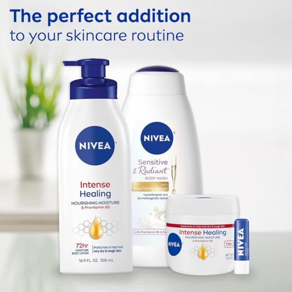 NIVEA Intense Healing Body Cream, Non-Greasy Daily Moisturizer for Dry Skin, Enriched with Provitamin B5, Moisturizes Up To 72 Hours, 13.5 Oz Jar