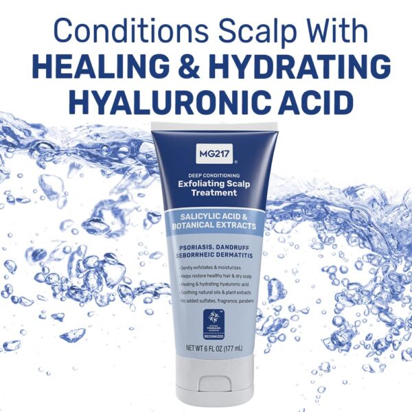 MG217 Deep Conditioning Salicylic Acid Scalp Care for Psoriasis, Exfoliating and Hydrating Formula, Sulfate-Free, Paraben-Free, Cruelty-Free, Fragrance-Free, 6 fl oz