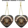 Christmas Ceramic Heart Pendant Decoration for Tree Hanging in Festive Season Steampunk Clock Prints