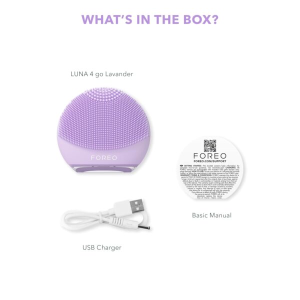 FOREO LUNA 4 body- Body Brush- Whole Body Skin Care - Exfoliating Body Scrubber- Enhances Absorption of Lotion Actives- Premium Lymphatic Drainage Skincare Tool- Waterproof -USB-Rechargeable- Lavender