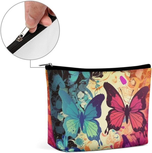 Toiletry Bag for Women Colorful Butterfly Pattern Cosmetic Bag Portable Capacity Travel Makeup Bags with Zipper Lightweight Cute Beauty Makeup Organizer for Traveling, Accessories, Essentials