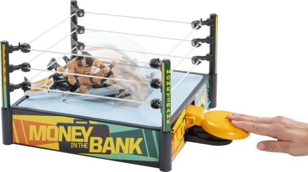 Mattel WWE Money in The Bank Cash-in Ring Playset with 2 Play Modes & 40+ Sounds & Phrases, Includes Launcher Crane, Ladders & Briefcase, 13-Inch x 20-Inch