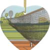 Christmas Ceramic Heart Pendant Decoration for Tree Hanging in Festive Season Tennis Prints
