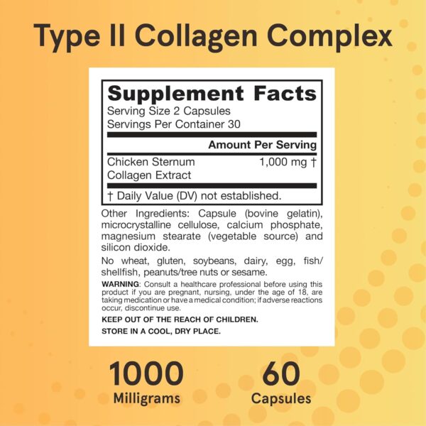 Jarrow Formulas Type II Collagen Complex 1000 mg Supplements, Supports Skin and Joint Health, 60 Capsules, 30 Day Supply