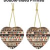 Christmas Ceramic Heart Pendant Decoration for Tree Hanging in Festive Season Native American Beliefs Prints