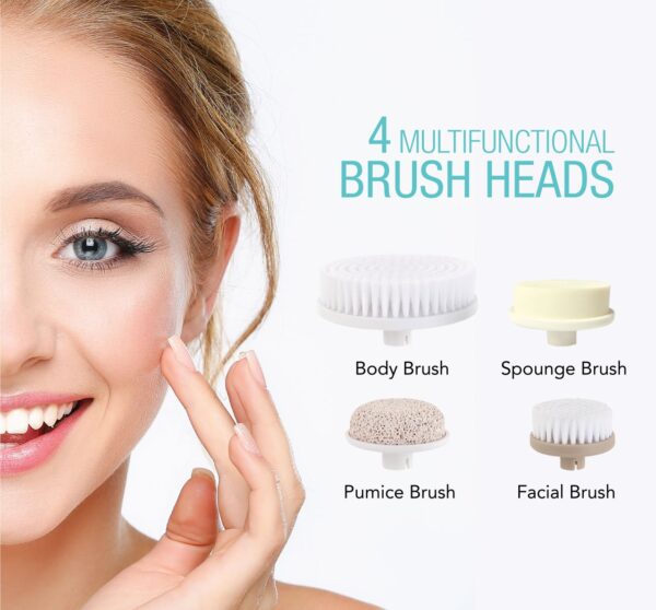 71Pxc1SPUcL._SL1278_.jpg Pursonic Pursonic Advanced Facial and Body Cleansing Brush for Removing Makeup & Exfoliating Dead Skin - Includes 4 Multifunction Brush Heads: Facial, Body, Pumice Stone and Sponge (pink), 1 count