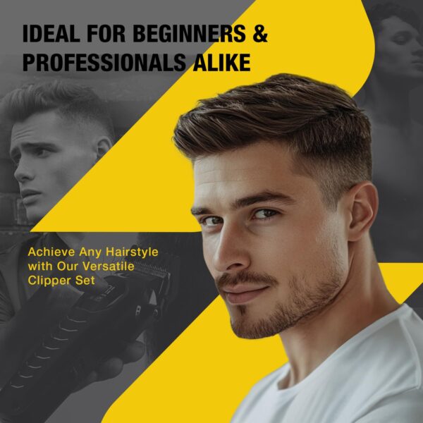 SUPRENT Mens Hair Clipper-Rechargeable Hair Cutting Kits with LED Display, Cordless Hair Clipper for Home Use & Barbers (Black)