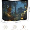 Fireflies Makeup Bag for Women Portable Travel Toiletry Pouch, PU Leather Cosmetic Bag with Zipper