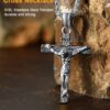 U7 Men Crucifix Cross Pendant with Chain Baptism Christian Jewelry Stainless Steel/18K Gold Antique Jesus Necklace, Gift Packed,Length 22"