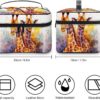 Watercolor Giraffes Makeup Bag, Cosmetic Organizer Case Large Portable Capacity Make Up Bags Women Travel Toiletry Bags with Handle And Divider