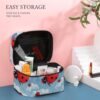 Ladybug And Cloud Makeup Bag, Cosmetic Organizer Case Large Portable Capacity Make Up Bags Women Travel Toiletry Bags with Handle And Divider