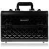 SHANY Premier Fantasy Professional Makeup Train Case Cosmetic Box Portable Make up Case Organizer Jewelry storage with Locks, 3 Trays, Makeup Brush Holder and Cosmetics Mirror - Black Diamond