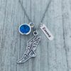 Personalized Track and Field Necklace, Custom Name Engraved Charm & Birthstone Jewelry, Sneaker Pendant, Running Gift for Women, Runners