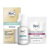 RoC Hydration+ Hyaluronic Acid Serum for Face, Hydrating, Plumping, Fragrance Free, Lightweight Formula with Collagen Proteins (1 Ounce) with Retinol Eye Cream Packette