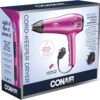Conair Hair Dryer with Retractable Cord, 1875W Cord-Keeper Blow Dryer,Pink